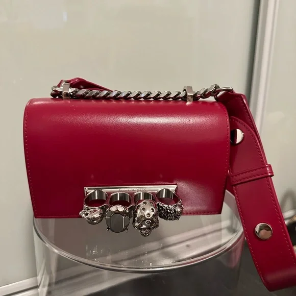 Alexander McQueen Red Mini Bag with Silver Accents - Picture 1 of 3